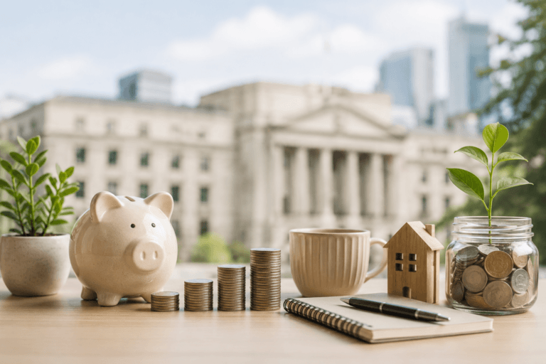 Piggybank and money - ways to save